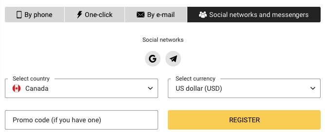 Melbet social networks registration